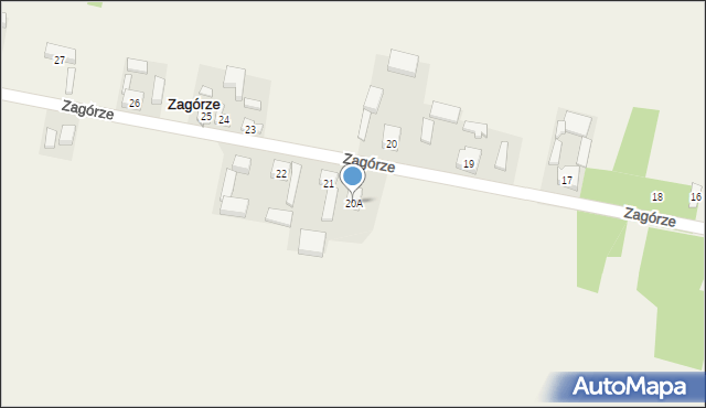 Zagórze, Zagórze, 20A, mapa Zagórze