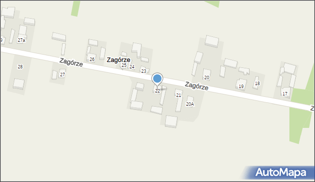 Zagórze, Zagórze, 22, mapa Zagórze