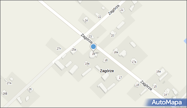 Zagórze, Zagórze, 19, mapa Zagórze