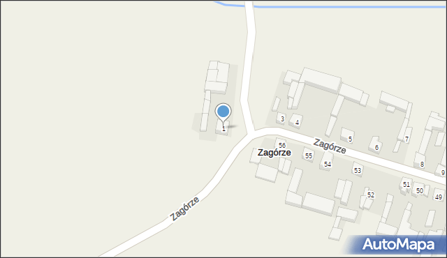 Zagórze, Zagórze, 1, mapa Zagórze