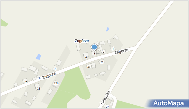 Zagórze, Zagórze, 3, mapa Zagórze