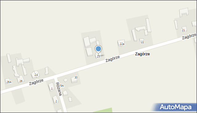 Zagórze, Zagórze, 23, mapa Zagórze