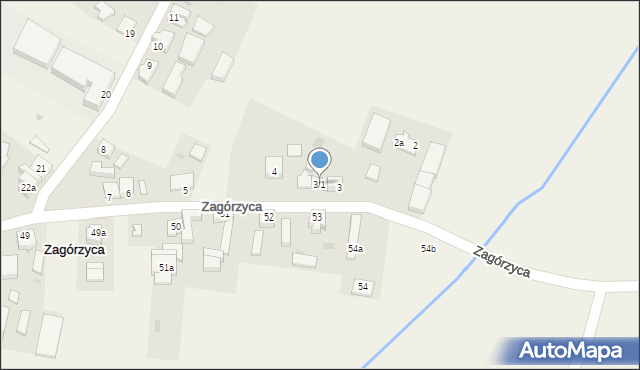 Zagórzyca, Zagórzyca, 3/1, mapa Zagórzyca