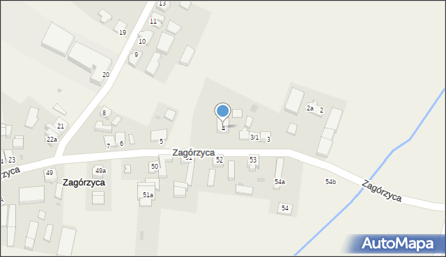 Zagórzyca, Zagórzyca, 4, mapa Zagórzyca