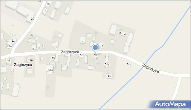 Zagórzyca, Zagórzyca, 53, mapa Zagórzyca