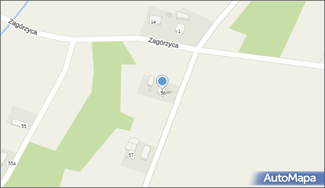 Zagórzyca, Zagórzyca, 56, mapa Zagórzyca