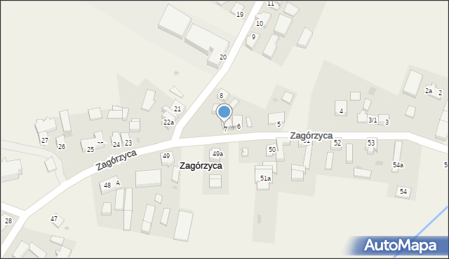 Zagórzyca, Zagórzyca, 7, mapa Zagórzyca