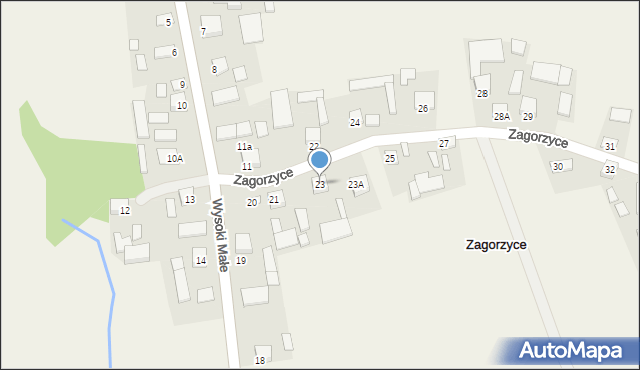 Zagorzyce, Zagorzyce, 23, mapa Zagorzyce