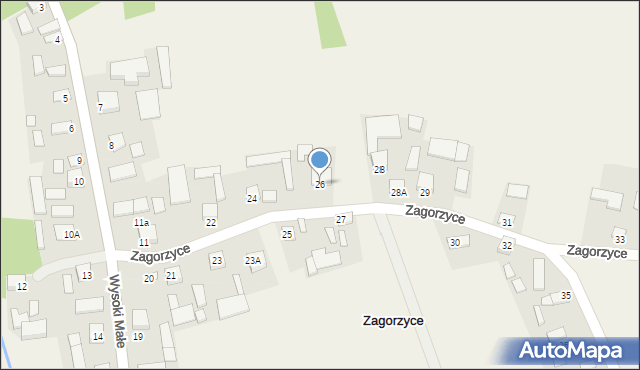 Zagorzyce, Zagorzyce, 26, mapa Zagorzyce