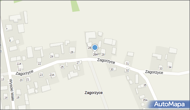 Zagorzyce, Zagorzyce, 28A, mapa Zagorzyce