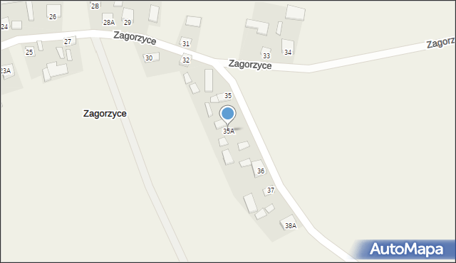 Zagorzyce, Zagorzyce, 35A, mapa Zagorzyce