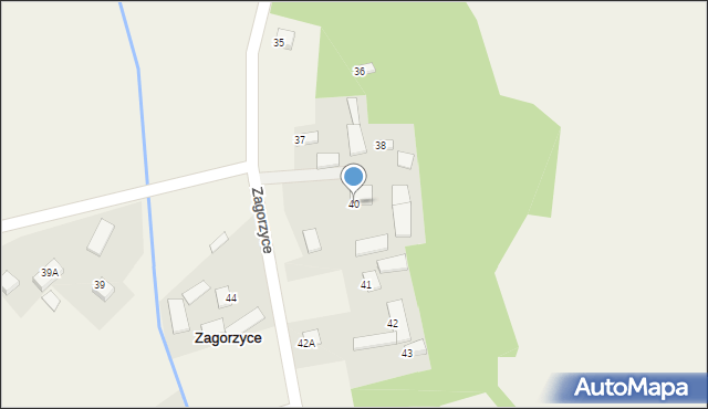 Zagorzyce, Zagorzyce, 40, mapa Zagorzyce