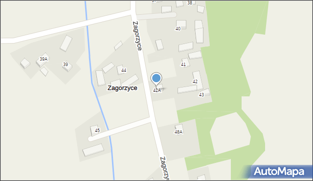 Zagorzyce, Zagorzyce, 42A, mapa Zagorzyce