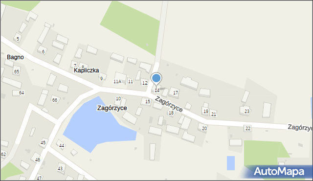 Zagórzyce, Zagórzyce, 14, mapa Zagórzyce