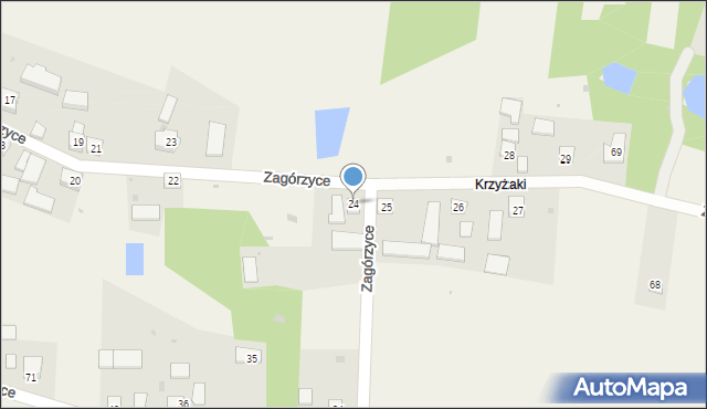 Zagórzyce, Zagórzyce, 24, mapa Zagórzyce