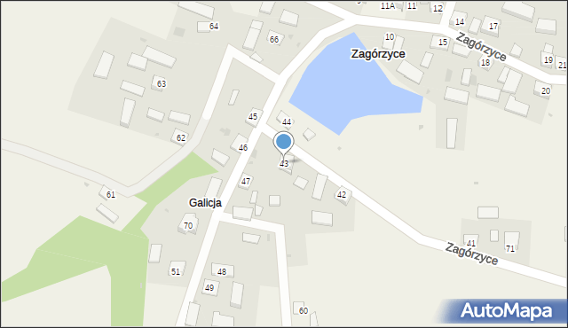 Zagórzyce, Zagórzyce, 43, mapa Zagórzyce