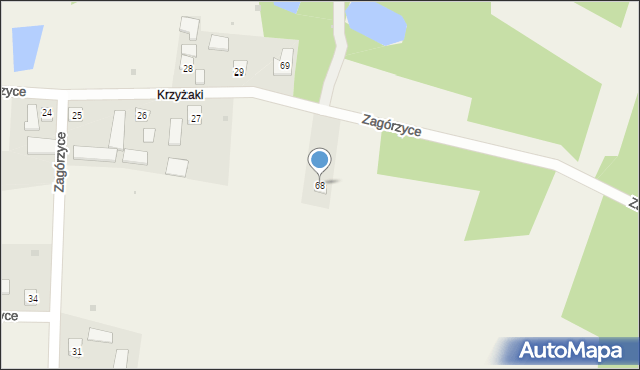 Zagórzyce, Zagórzyce, 68, mapa Zagórzyce