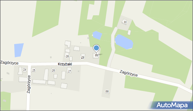 Zagórzyce, Zagórzyce, 69, mapa Zagórzyce