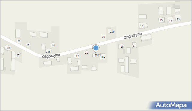 Zagorzyce, Zagorzyce, 20, mapa Zagorzyce