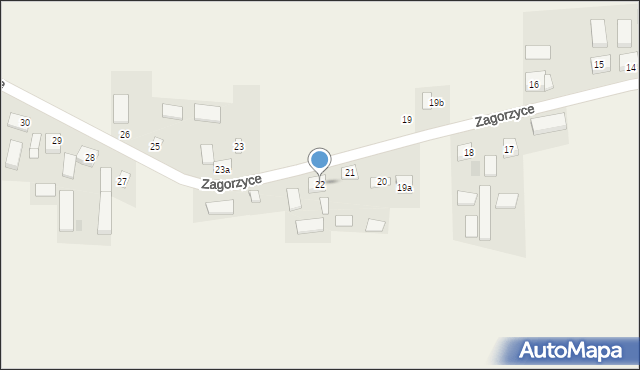 Zagorzyce, Zagorzyce, 22, mapa Zagorzyce