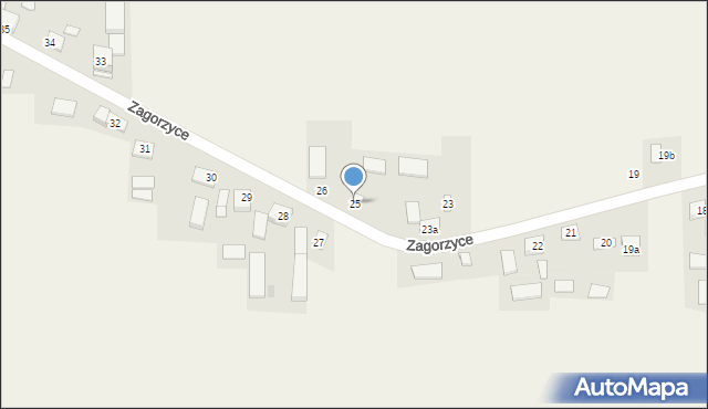 Zagorzyce, Zagorzyce, 25, mapa Zagorzyce