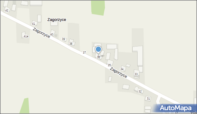 Zagorzyce, Zagorzyce, 36, mapa Zagorzyce