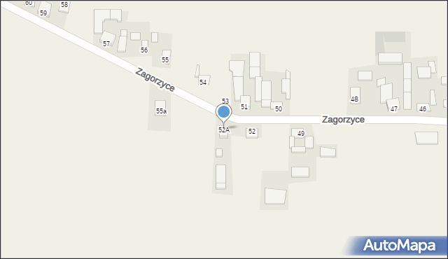 Zagorzyce, Zagorzyce, 52A, mapa Zagorzyce