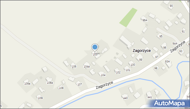 Zagorzyce, Zagorzyce, 103, mapa Zagorzyce