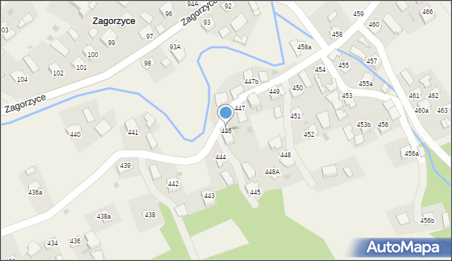 Zagorzyce, Zagorzyce, 446, mapa Zagorzyce