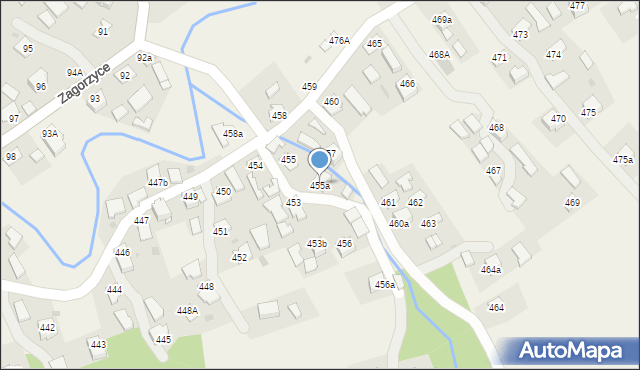 Zagorzyce, Zagorzyce, 455a, mapa Zagorzyce