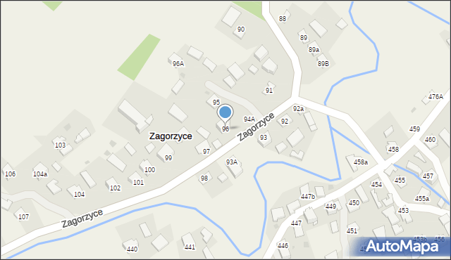 Zagorzyce, Zagorzyce, 96, mapa Zagorzyce