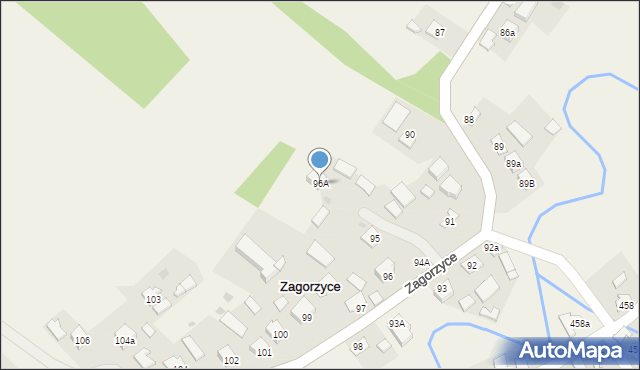 Zagorzyce, Zagorzyce, 96A, mapa Zagorzyce