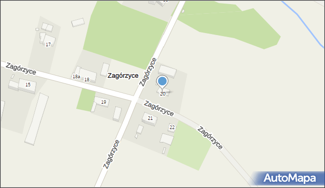 Zagórzyce, Zagórzyce, 20, mapa Zagórzyce