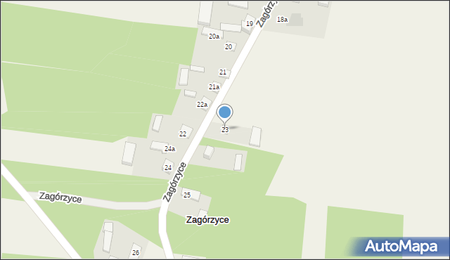 Zagórzyce, Zagórzyce, 23, mapa Zagórzyce