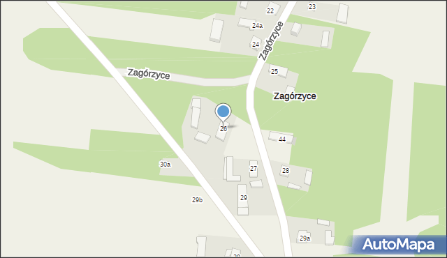 Zagórzyce, Zagórzyce, 26, mapa Zagórzyce