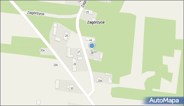 Zagórzyce, Zagórzyce, 28, mapa Zagórzyce