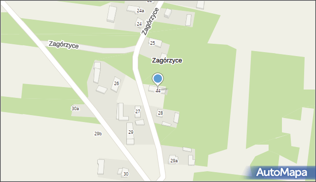 Zagórzyce, Zagórzyce, 44, mapa Zagórzyce