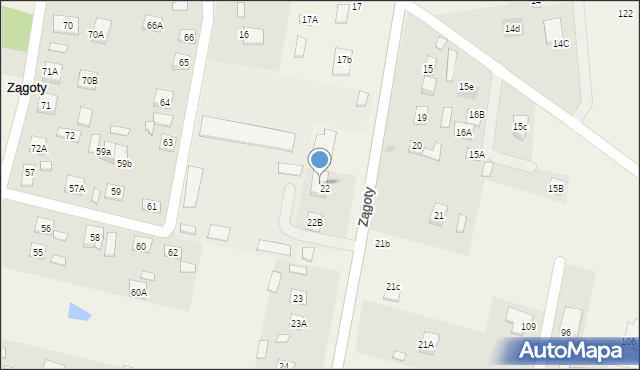 Zągoty, Zągoty, 22A, mapa Zągoty