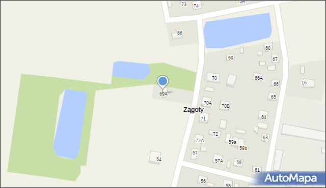 Zągoty, Zągoty, 69A, mapa Zągoty