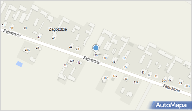 Zagoździe, Zagoździe, 40, mapa Zagoździe