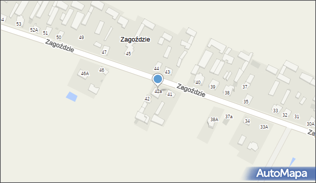 Zagoździe, Zagoździe, 42a, mapa Zagoździe