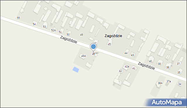 Zagoździe, Zagoździe, 46, mapa Zagoździe