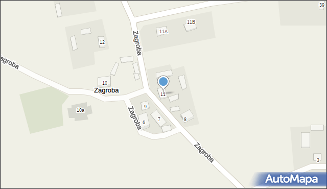 Zagroba, Zagroba, 11, mapa Zagroba