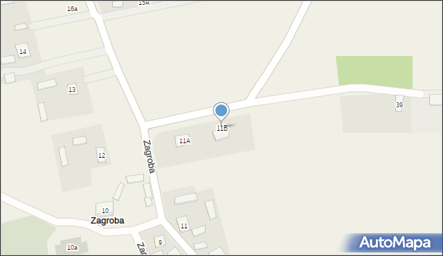 Zagroba, Zagroba, 11B, mapa Zagroba