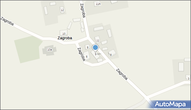 Zagroba, Zagroba, 7, mapa Zagroba