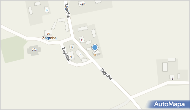 Zagroba, Zagroba, 8, mapa Zagroba