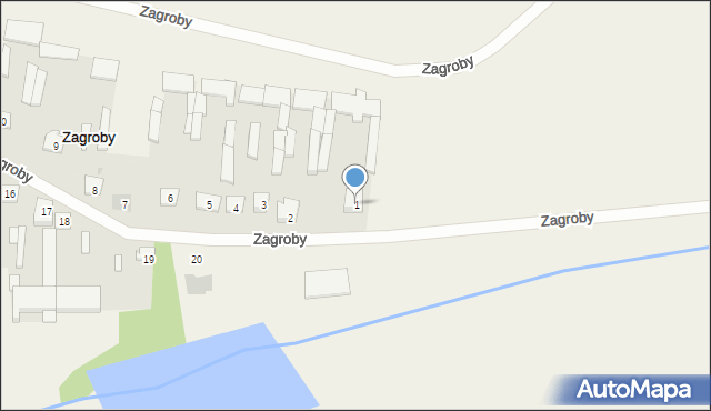 Zagroby, Zagroby, 1, mapa Zagroby