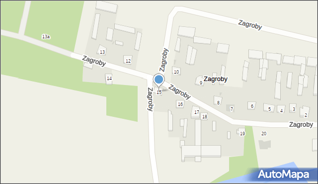 Zagroby, Zagroby, 15, mapa Zagroby