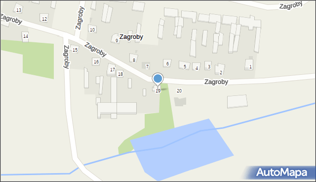 Zagroby, Zagroby, 19, mapa Zagroby