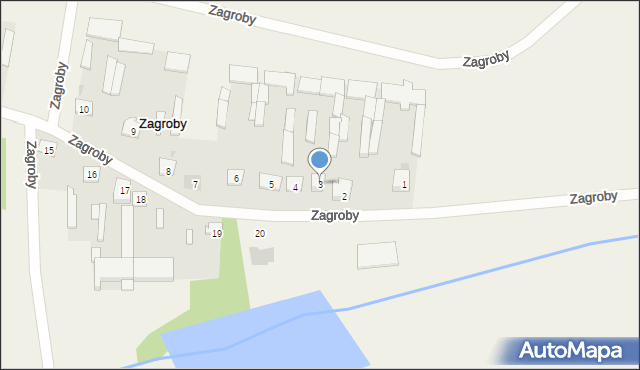 Zagroby, Zagroby, 3, mapa Zagroby